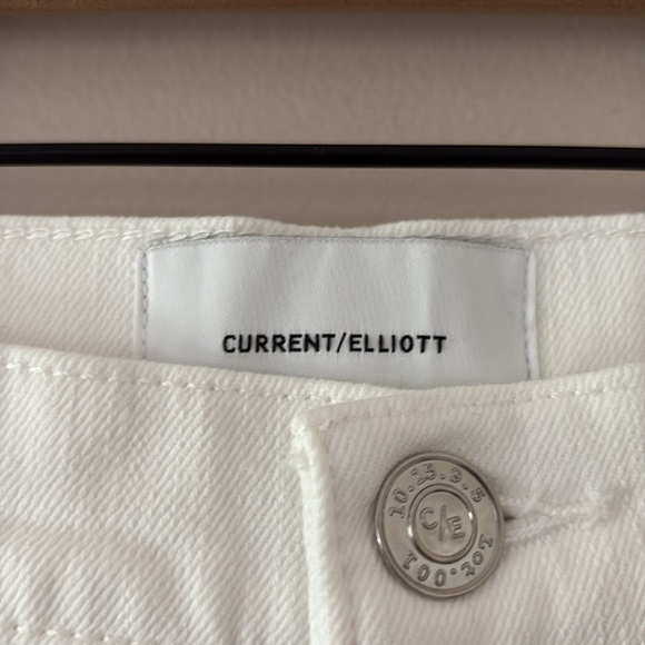 Current/Elliott Straight Leg Denim Jeans White Zip Fly Stretch Size 27 - Picture 4 of 13